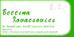 bettina kovacsovics business card